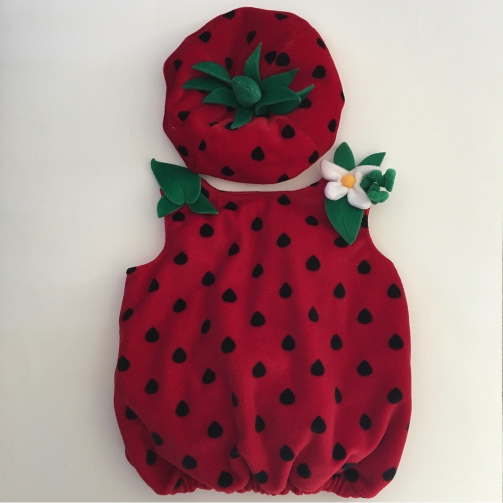 Ladybug (Size 3-6M) Halloween Costume Red Black Pullover Bodysuit Cap Sock 🎃